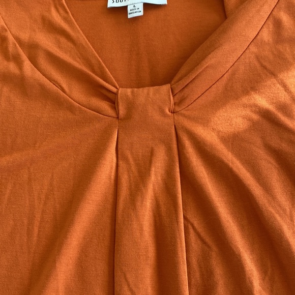 NWT southern lady size Lg beautiful flowy orange top for fall - Picture 4 of 6